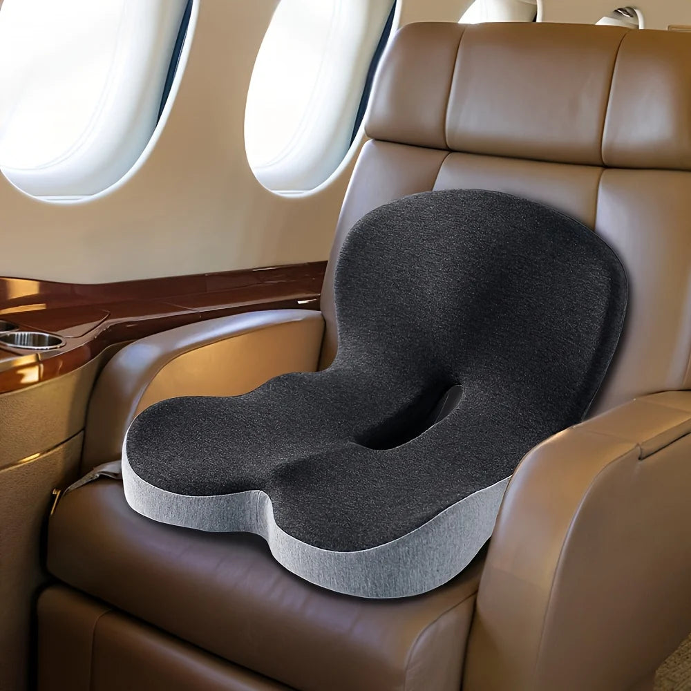 Memory Foam L-Shaped Seat Cushion for Car, Office Chair, Truck - Ergonomic Design, Lumbar & Back Support